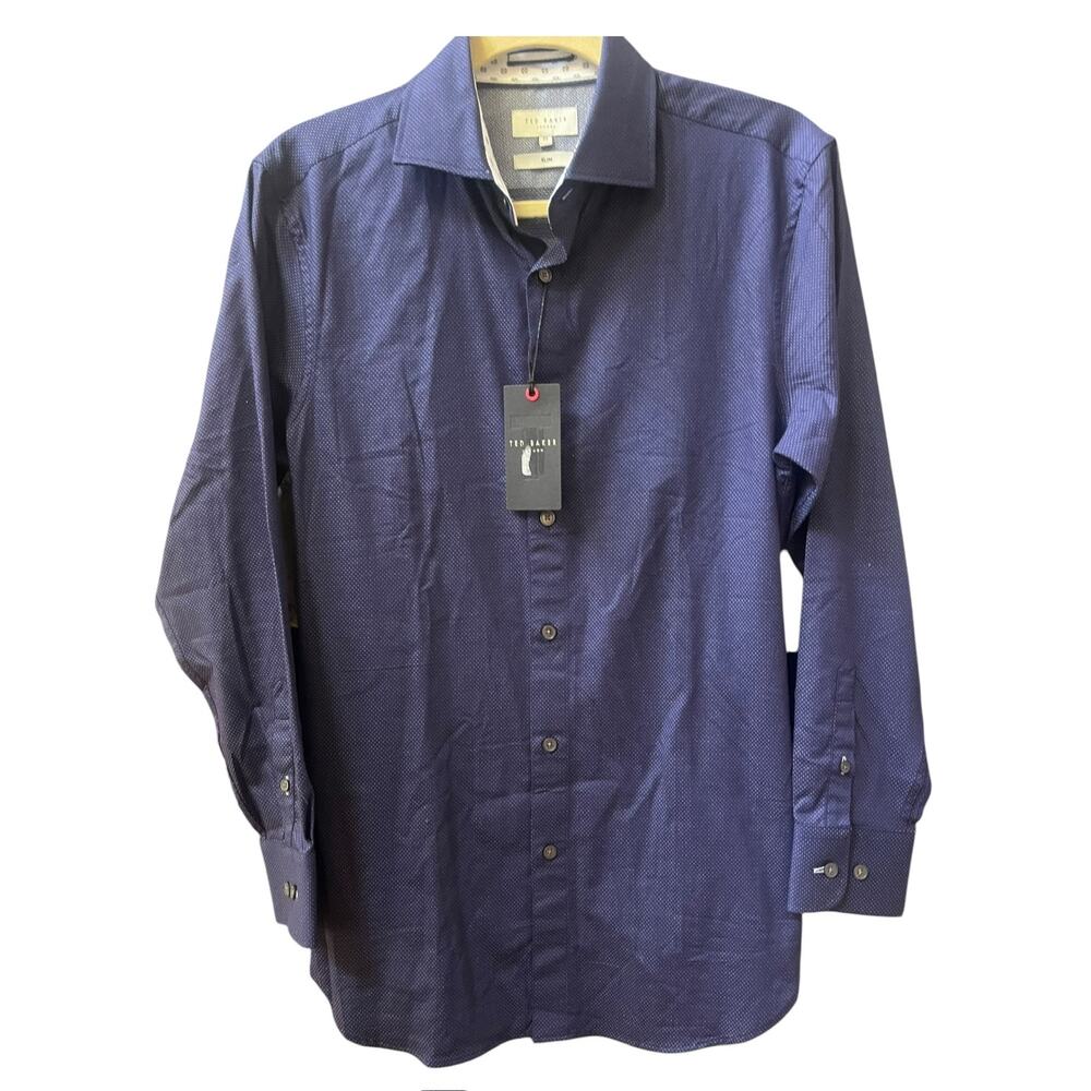 Ted Baker *Mayyer* Formal Stretch Dot Dress Shirt | Mens 15 32/33 Slim Fit - Picture 5 of 12
